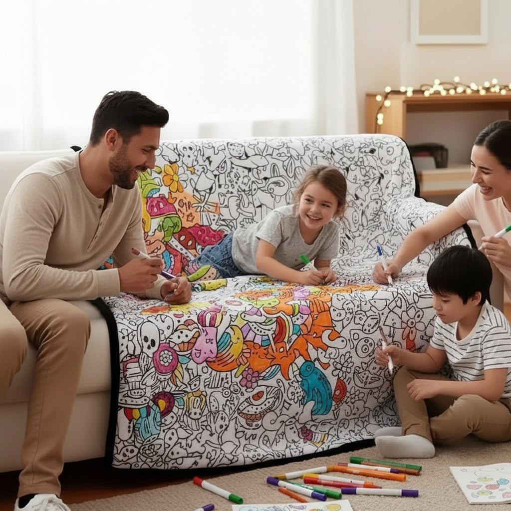 Reusable Anti-Stress Coloring Blanket